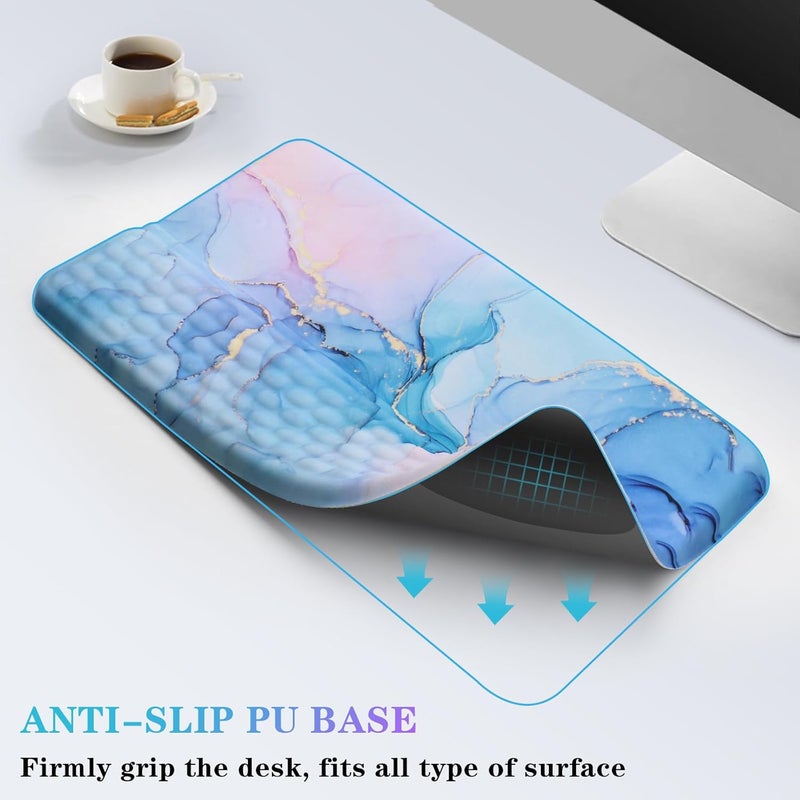 KEPUTAIER Computer Keyboard Stand with Wrist Rest, Ergonomic Tilted Keyboard Holder - Keyboard Riser with Wrist Pad - Keyboard Tray Support for Office Home - Aqua Marble - Image 4